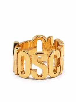 Кольцо с логотипом Moschino, золотой