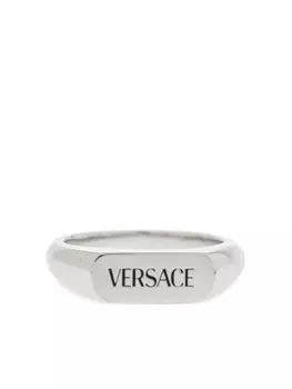 Кольцо с логотипом Versace, серебряный