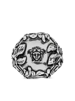 Кольцо с логотипом Versace, серебряный