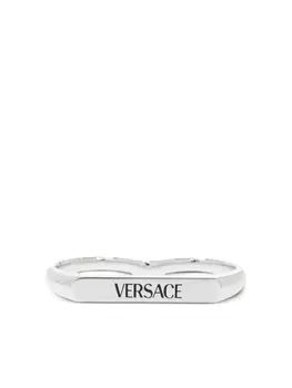 Кольцо с логотипом Versace, серебряный