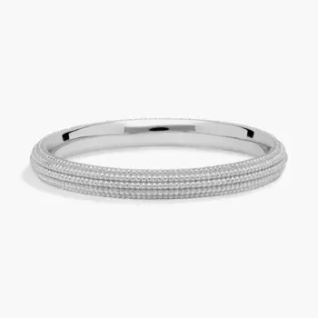 Кольцо с микробусинами из белого золота 14 карат (2 мм) Blue Nile