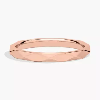 Кольцо с отделкой в виде треугольника, составное, скошенное, из розового золота 14 карат (2 мм) Blue Nile