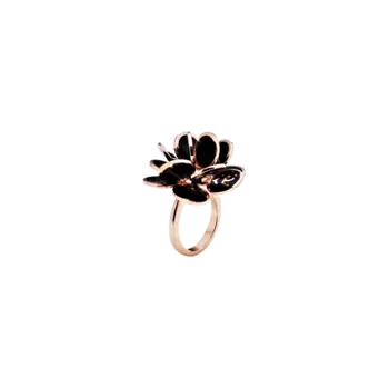 Кольцо с Paillettes из розового золота и черной эмали Chantecler