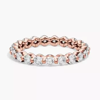 Кольцо с плавающим бриллиантом Eternity из розового золота 14 карат (1 1/2 карата Tw. - HI / SI1-SI2) Blue Nile