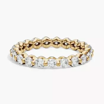 Кольцо с плавающим выращенным в лаборатории бриллиантом Eternity из 14-каратного желтого золота (1 1/2 карата Tw. - FG / VS2-SI1) Blue Nile