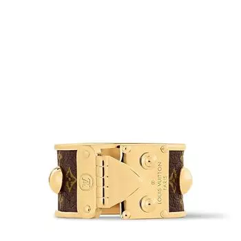 Кольцо с подписью LV Louis Vuitton, коричневый