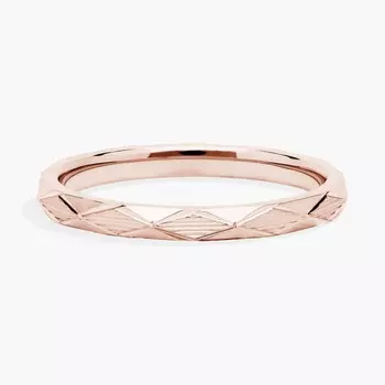 Кольцо с рельефным шестигранником, составное, из 18-каратного розового золота (2 мм) Blue Nile