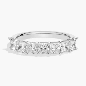 Кольцо с семью бриллиантами «Принцесса» из белого золота 14 карат (1 1/2 карата, чистота — HI / SI1-SI2) Blue Nile