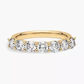 Кольцо с семью бриллиантами в форме купола из желтого золота 14 карат (1 1/2 карата, чистота - HI / SI1-SI2) Blue Nile