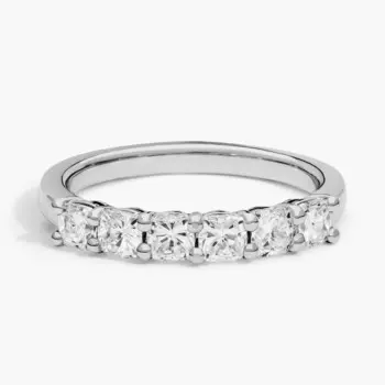 Кольцо с шестью бриллиантами огранки «кушон» из платины (1 1/4 карата) Blue Nile