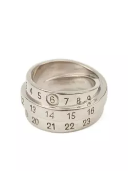 Кольцо с тройным логотипом MM6 Maison Margiela, серебряный