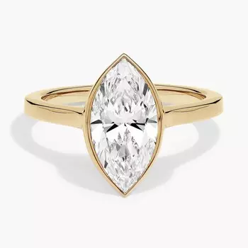 Кольцо с выращенным в лаборатории бриллиантом огранки «маркиза» из 18-каратного желтого золота (2 карата) Blue Nile
