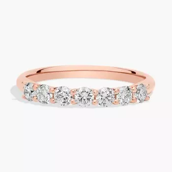 Кольцо с выращенными в лаборатории бриллиантами «Seven Sone Trellis» из розового золота 14 карат (1/2 карата, два карата — FG / VS2-SI1) Blue Nile