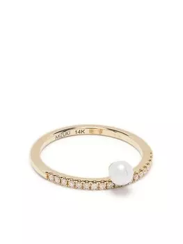 Кольцо Sea of Beauty из желтого золота с бриллиантами и жемчугом Mizuki, золотой