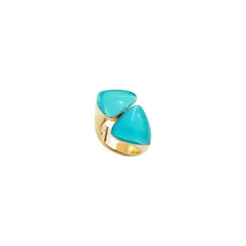 Кольцо со стрелкой из 18-каратного розового золота, бирюзы и горного хрусталя. Vhernier