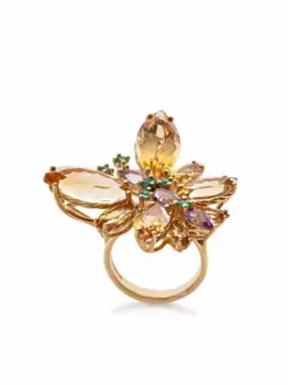 Кольцо Spring из желтого золота с камнями DOLCE & GABBANA, золотой