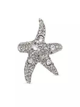 Кольцо Starfish с кристаллами Versace, серебряный
