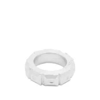 Кольцо The Ouze Square-Cut Hallmark Ring, серебряный