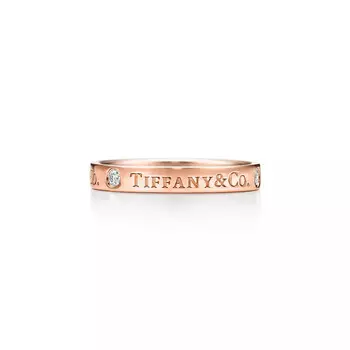 Кольцо Tiffany & Co Band, розовое золото/бриллианты