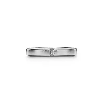 Кольцо Tiffany & Co Charles Tiffany Setting Satin Finish, платина/бриллианты