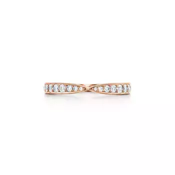 Кольцо Tiffany & Co. Harmony Band, 1,8 мм, розовое золото/бриллианты