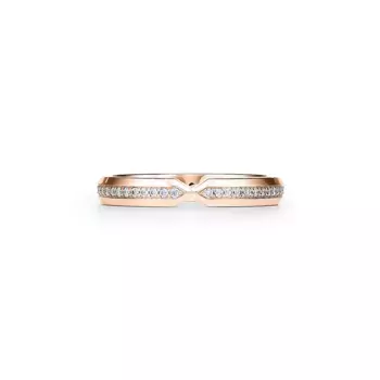Кольцо Tiffany & Co. The Tiffany Setting Nesting Narrow Band, розовое золото/бриллианты