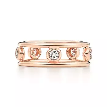 Кольцо Tiffany & Co. x Elsa Peretti Diamonds By The Yard, розовое золото