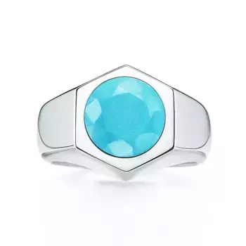 Кольцо Tiffany & Co. x Elsa Peretti Esagono, серебро/бирюза