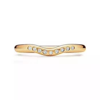 Кольцо Tiffany & Co. x Elsa Peretti Wedding Band, золото/бриллиант