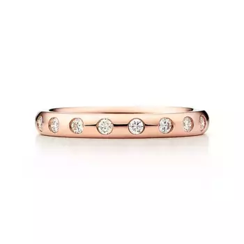 Кольцо Tiffany & Co. x Elsa Peretti Stacking Band, розовое золото/бриллиант