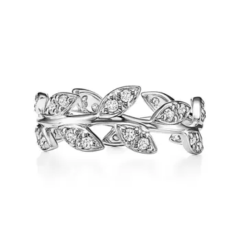 Кольцо Tiffany & Co. x Paloma Picasso Olive Leaf, белое золото/бриллиант