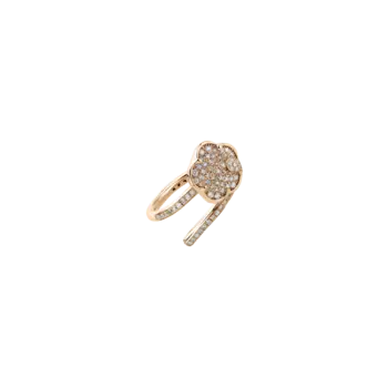 Кольцо ton joli из розового золота с цветком и бриллиантовым паве Pasquale Bruni