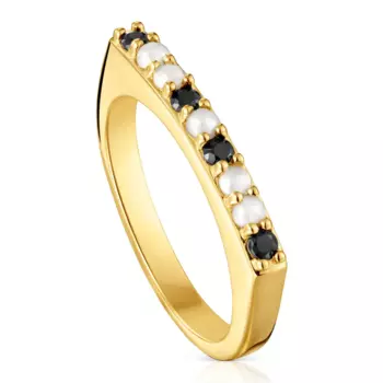 Кольцо Tous Basic Colors Small, позолоченное серебро/драгоценные камни