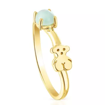 Кольцо Tous Fragile Nature, позолоченное серебро/амазонит