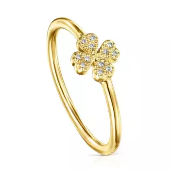 Кольцо Tous Good Vibes Clover Motif, золото/бриллианты