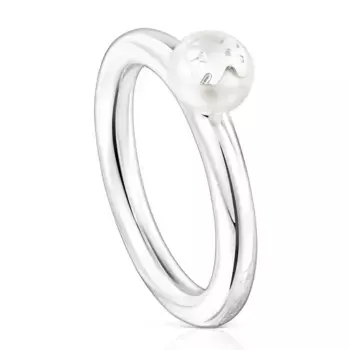 Кольцо Tous Icon Pearls Bear Motif, серебро/жемчуг
