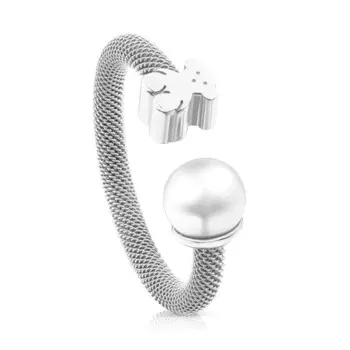 Кольцо Tous Mesh, серебро/жемчуг