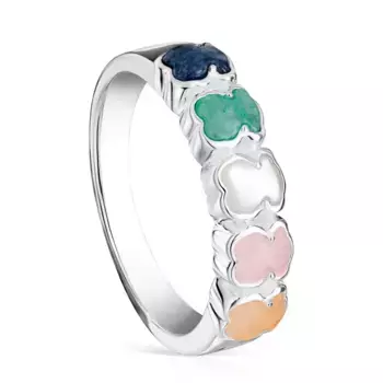 Кольцо Tous Mini Color, серебро/драгоценные камни