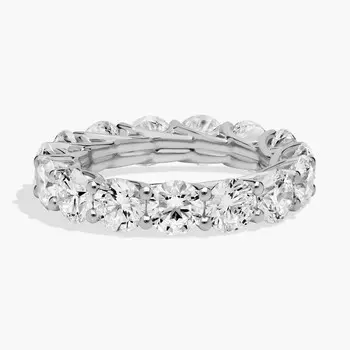 Кольцо Trellis Lab-Grown Diamond Eternity из 14-каратного белого золота (6 карат, двойной цвет - FG / VS2-SI1) Blue Nile