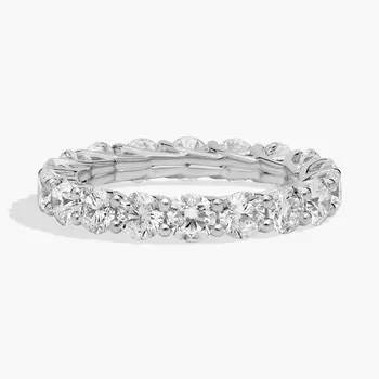 Кольцо Trellis Lab-Grown Diamond Eternity из 14-каратного белого золота (3 карата, двойной цвет - FG / VS2-SI1) Blue Nile