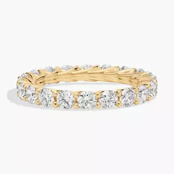Кольцо Trellis Lab-Grown Diamond Eternity из 14-каратного желтого золота (2 карата Tw. - FG / VS2-SI1) Blue Nile