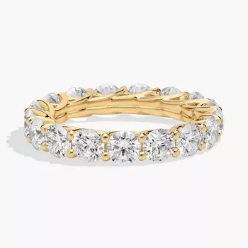 Кольцо Trellis Lab-Grown Diamond Eternity из 14-каратного желтого золота (4 карата Tw. - FG / VS2-SI1) Blue Nile