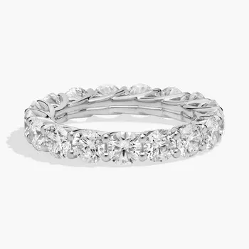 Кольцо Trellis Lab-Grown Diamond Eternity из 14-каратного белого золота (4 карата, двойной цвет - FG / VS2-SI1) Blue Nile