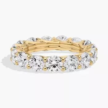 Кольцо Trellis Lab-Grown Diamond Eternity из 14-каратного желтого золота (6 карат, двойной - FG / VS2-SI1) Blue Nile