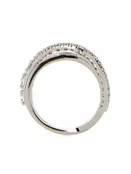 Кольцо Twist Rows Swarovski, серебряный