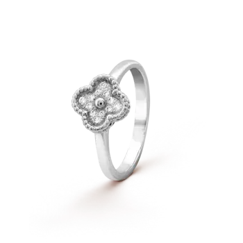 Кольцо Van Cleef & Arpels Sweet Alhambra, белое золото 18 ct, бриллиант