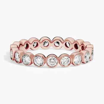 Кольцо «Вечность» с бриллиантами в оправе из 14-каратного розового золота (1 карат, двойной). Blue Nile