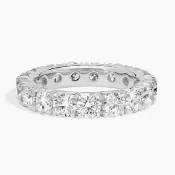 Кольцо «Вечность» с французским паве из белого золота 14 карат (3 карата Tw. - HI / SI1-SI2) Blue Nile