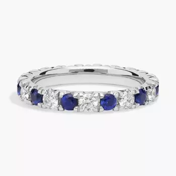 Кольцо «Вечность» с французским паве из белого золота 14 карат (2,5 мм) Blue Nile