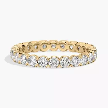 Кольцо-вечность с выращенными в лаборатории бриллиантами «рыбий хвост» из желтого золота 14 карат (1 1/2 карата, два карата — FG / VS2-SI1) Blue Nile